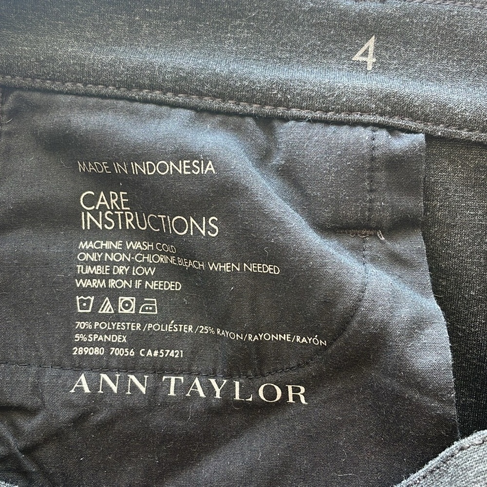 Ann Taylor Polished Tailored Fit Ponte Dark Gray Pants Size 4 - Picture 7 of 7